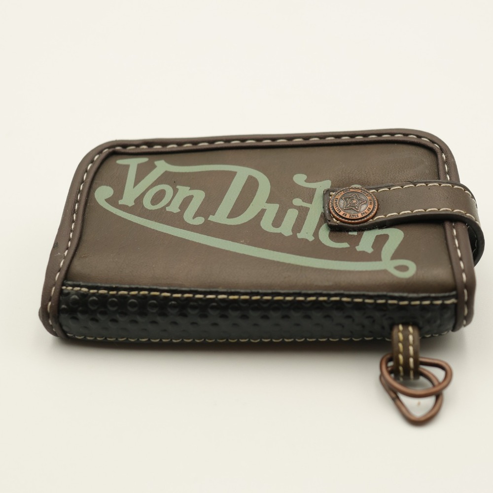 Vintage Von Dutch Flip Phone Cell Belt Case Holster Zipper Pocket Y2K Brown 90s